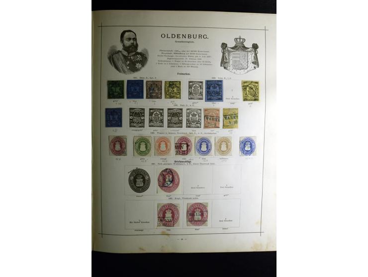 1840/90, ungebrauchte und gestempelte reichhaltige Sammlung mit vielen guten Werten und Sätzen, besonders bei Europa, aber au