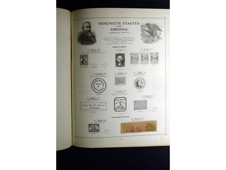 1840/90, ungebrauchte und gestempelte reichhaltige Sammlung mit vielen guten Werten und Sätzen, besonders bei Europa, aber au