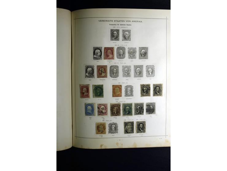 1840/90, ungebrauchte und gestempelte reichhaltige Sammlung mit vielen guten Werten und Sätzen, besonders bei Europa, aber au
