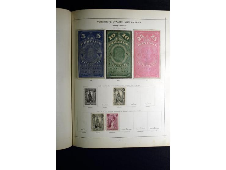 1840/90, ungebrauchte und gestempelte reichhaltige Sammlung mit vielen guten Werten und Sätzen, besonders bei Europa, aber au