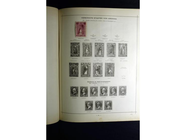 1840/90, ungebrauchte und gestempelte reichhaltige Sammlung mit vielen guten Werten und Sätzen, besonders bei Europa, aber au