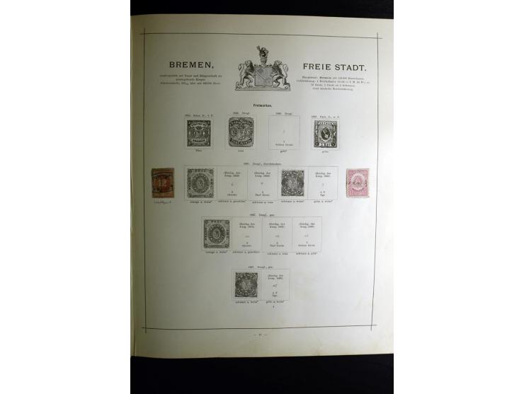 1840/90, ungebrauchte und gestempelte reichhaltige Sammlung mit vielen guten Werten und Sätzen, besonders bei Europa, aber au