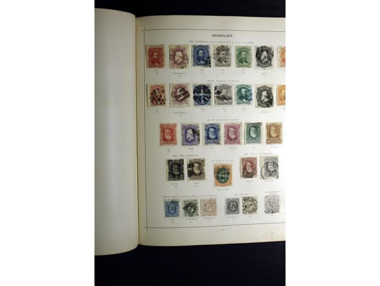 1840/90, ungebrauchte und gestempelte reichhaltige Sammlung mit vielen guten Werten und Sätzen, besonders bei Europa, aber au