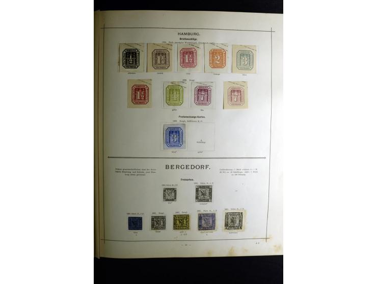 1840/90, ungebrauchte und gestempelte reichhaltige Sammlung mit vielen guten Werten und Sätzen, besonders bei Europa, aber au
