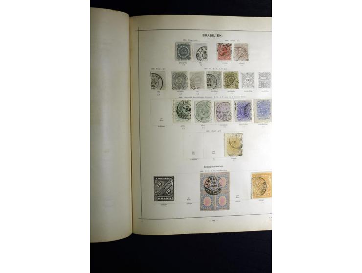 1840/90, ungebrauchte und gestempelte reichhaltige Sammlung mit vielen guten Werten und Sätzen, besonders bei Europa, aber au