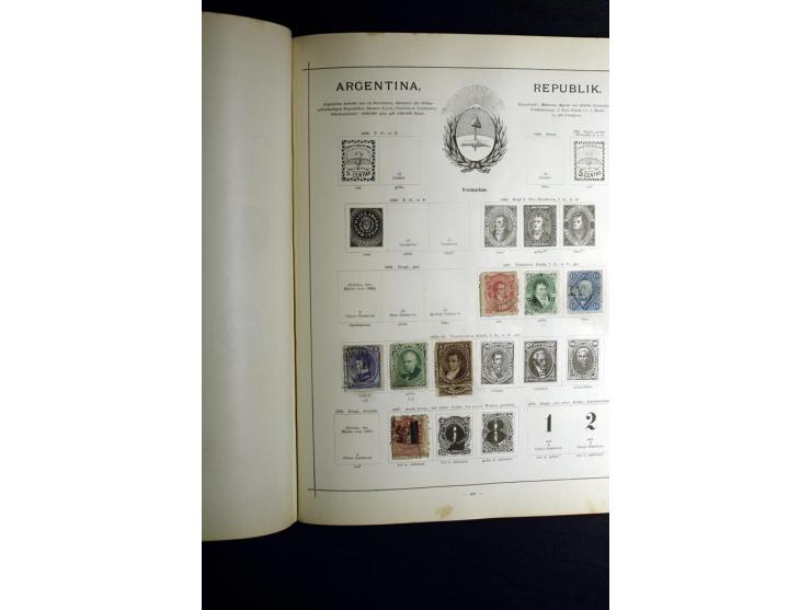 1840/90, ungebrauchte und gestempelte reichhaltige Sammlung mit vielen guten Werten und Sätzen, besonders bei Europa, aber au