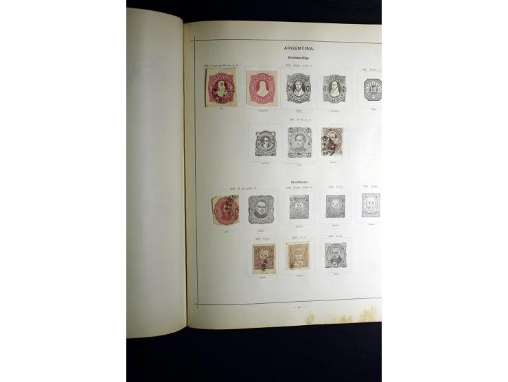 1840/90, ungebrauchte und gestempelte reichhaltige Sammlung mit vielen guten Werten und Sätzen, besonders bei Europa, aber au
