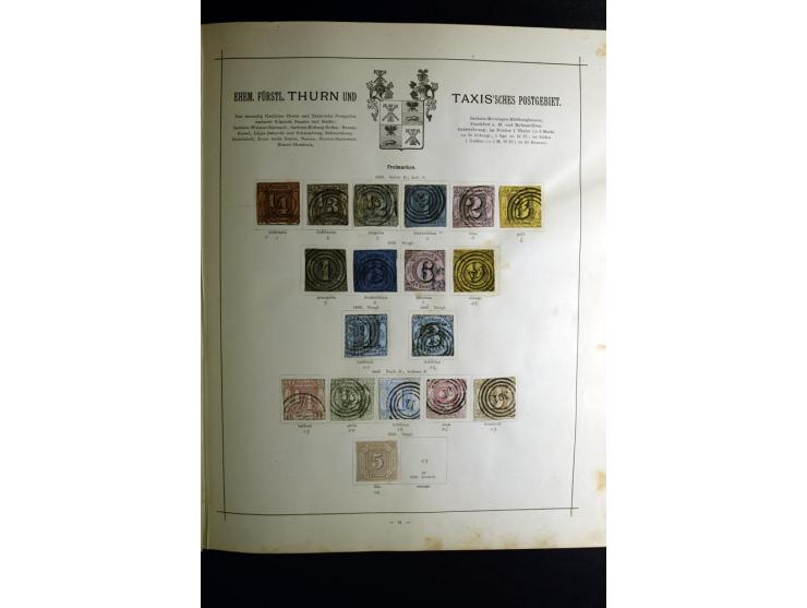 1840/90, ungebrauchte und gestempelte reichhaltige Sammlung mit vielen guten Werten und Sätzen, besonders bei Europa, aber au