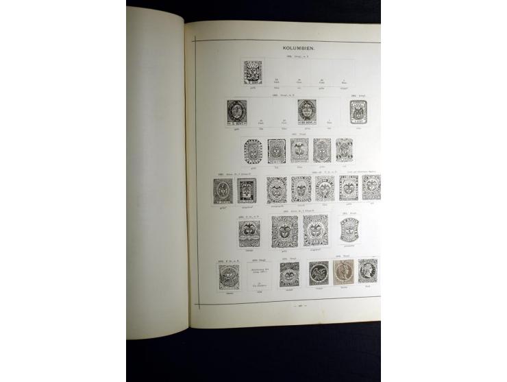 1840/90, ungebrauchte und gestempelte reichhaltige Sammlung mit vielen guten Werten und Sätzen, besonders bei Europa, aber au