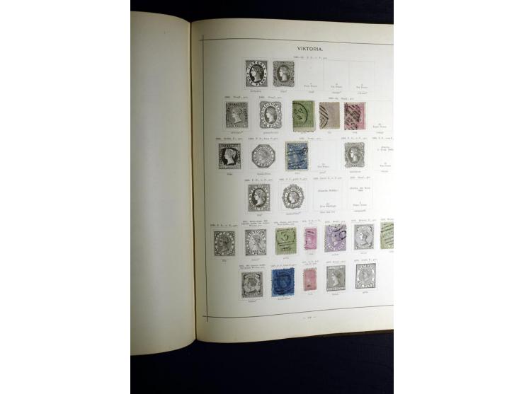 1840/90, ungebrauchte und gestempelte reichhaltige Sammlung mit vielen guten Werten und Sätzen, besonders bei Europa, aber au