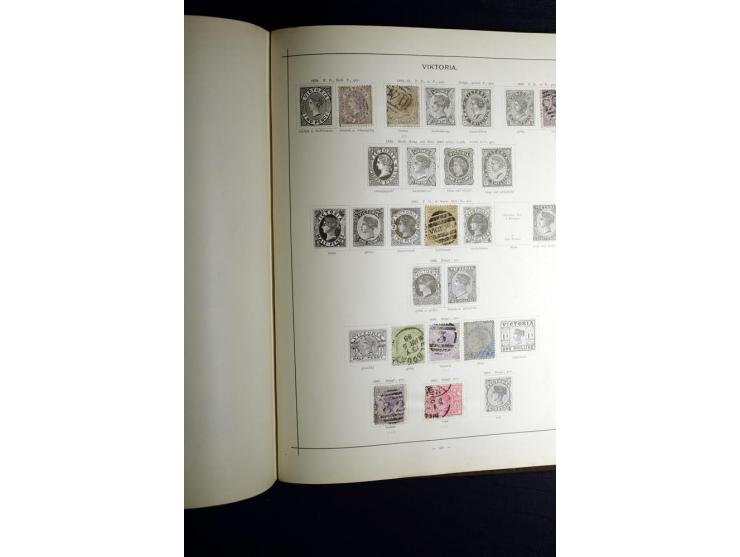 1840/90, ungebrauchte und gestempelte reichhaltige Sammlung mit vielen guten Werten und Sätzen, besonders bei Europa, aber au