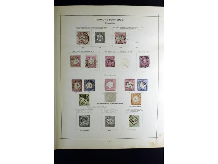 1840/90, ungebrauchte und gestempelte reichhaltige Sammlung mit vielen guten Werten und Sätzen, besonders bei Europa, aber au