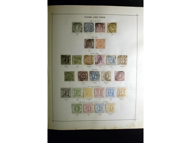 1840/90, ungebrauchte und gestempelte reichhaltige Sammlung mit vielen guten Werten und Sätzen, besonders bei Europa, aber au