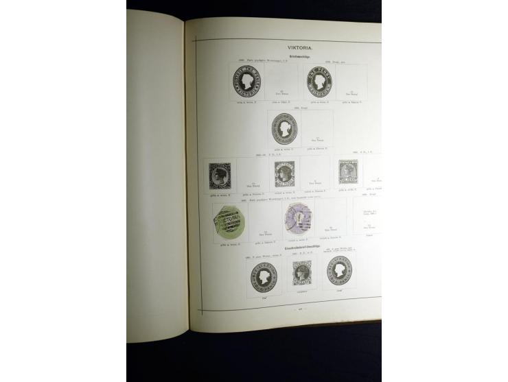 1840/90, ungebrauchte und gestempelte reichhaltige Sammlung mit vielen guten Werten und Sätzen, besonders bei Europa, aber au