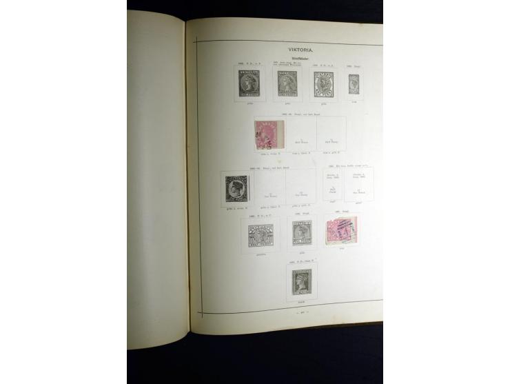 1840/90, ungebrauchte und gestempelte reichhaltige Sammlung mit vielen guten Werten und Sätzen, besonders bei Europa, aber au