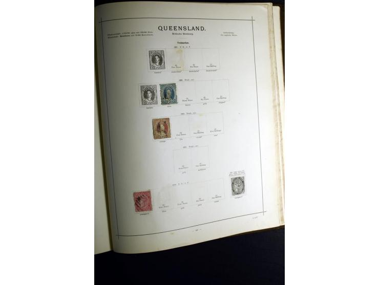 1840/90, ungebrauchte und gestempelte reichhaltige Sammlung mit vielen guten Werten und Sätzen, besonders bei Europa, aber au