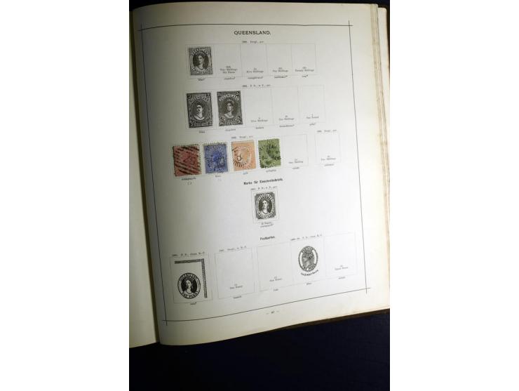 1840/90, ungebrauchte und gestempelte reichhaltige Sammlung mit vielen guten Werten und Sätzen, besonders bei Europa, aber au