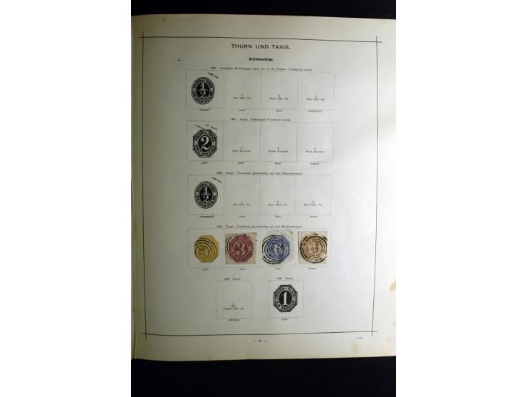 1840/90, ungebrauchte und gestempelte reichhaltige Sammlung mit vielen guten Werten und Sätzen, besonders bei Europa, aber au