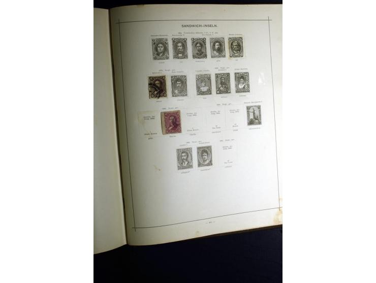 1840/90, ungebrauchte und gestempelte reichhaltige Sammlung mit vielen guten Werten und Sätzen, besonders bei Europa, aber au