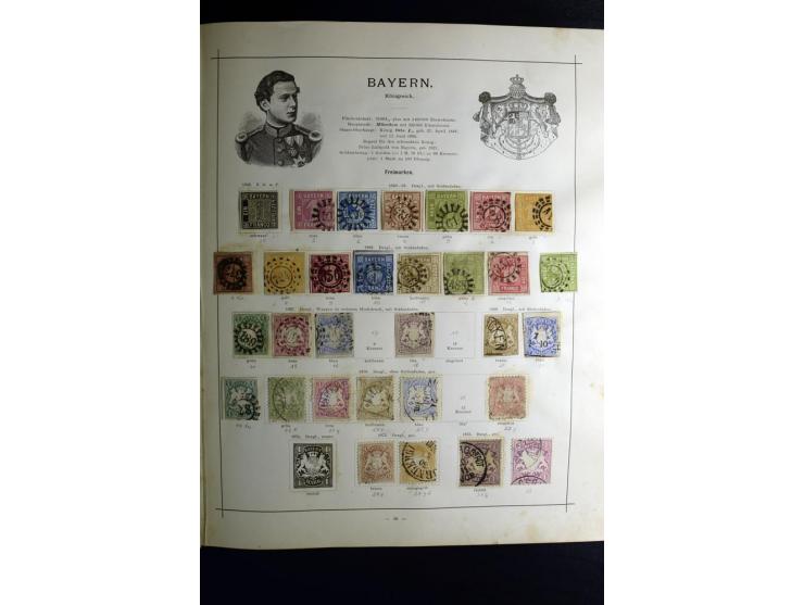 1840/90, ungebrauchte und gestempelte reichhaltige Sammlung mit vielen guten Werten und Sätzen, besonders bei Europa, aber au
