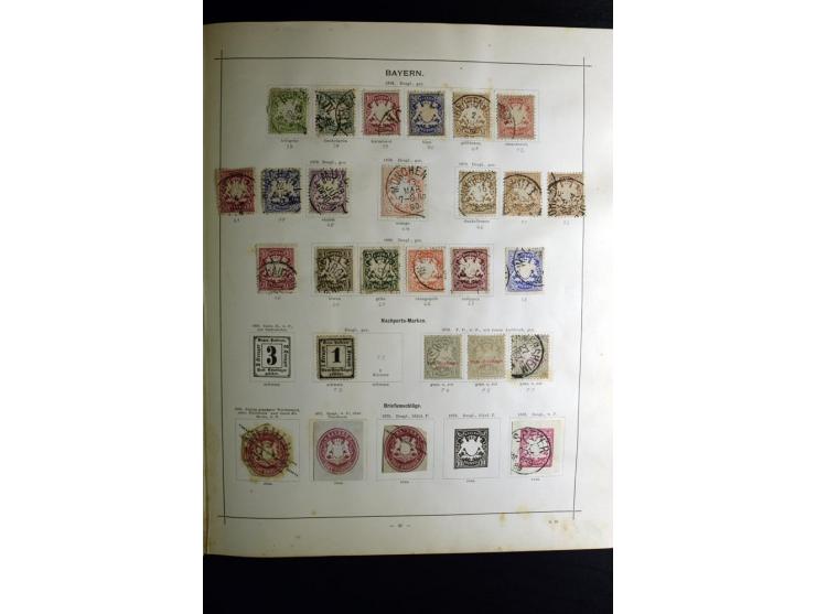 1840/90, ungebrauchte und gestempelte reichhaltige Sammlung mit vielen guten Werten und Sätzen, besonders bei Europa, aber au