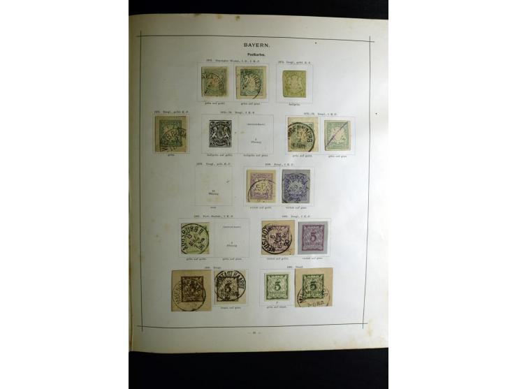 1840/90, ungebrauchte und gestempelte reichhaltige Sammlung mit vielen guten Werten und Sätzen, besonders bei Europa, aber au