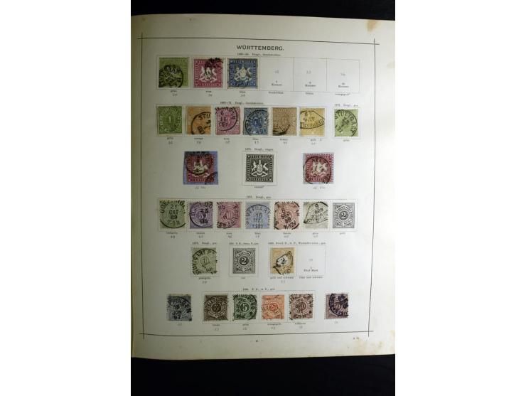 1840/90, ungebrauchte und gestempelte reichhaltige Sammlung mit vielen guten Werten und Sätzen, besonders bei Europa, aber au