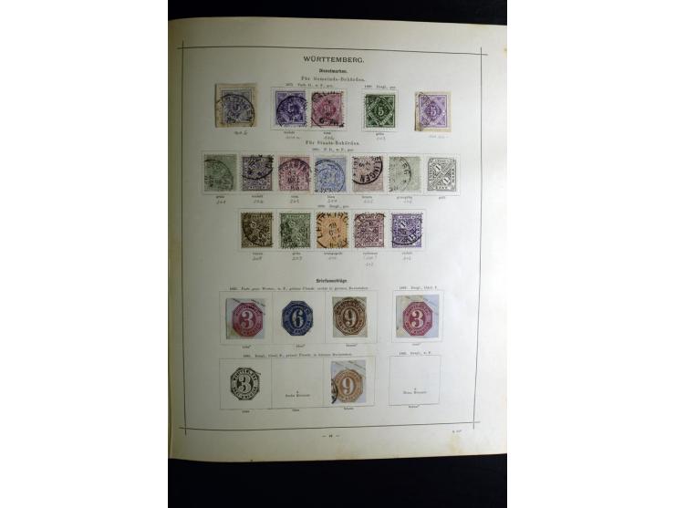 1840/90, ungebrauchte und gestempelte reichhaltige Sammlung mit vielen guten Werten und Sätzen, besonders bei Europa, aber au