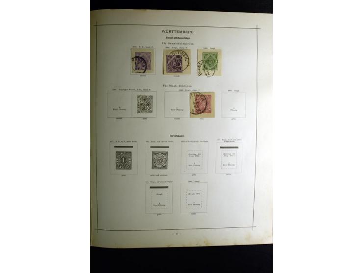 1840/90, ungebrauchte und gestempelte reichhaltige Sammlung mit vielen guten Werten und Sätzen, besonders bei Europa, aber au