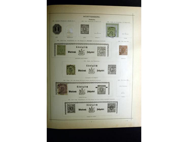 1840/90, ungebrauchte und gestempelte reichhaltige Sammlung mit vielen guten Werten und Sätzen, besonders bei Europa, aber au