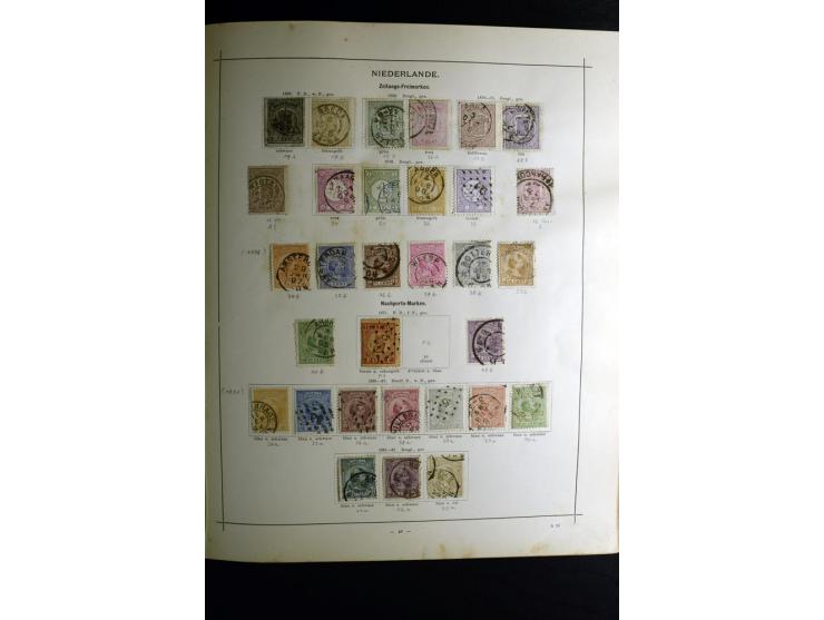 1840/90, ungebrauchte und gestempelte reichhaltige Sammlung mit vielen guten Werten und Sätzen, besonders bei Europa, aber au