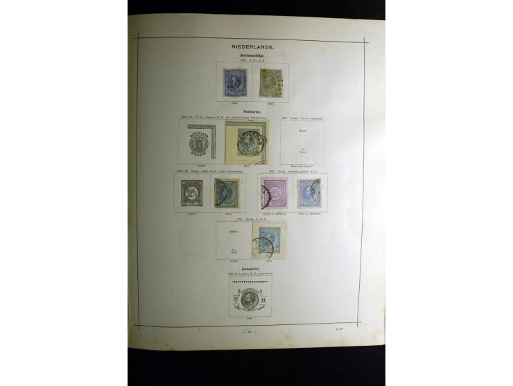 1840/90, ungebrauchte und gestempelte reichhaltige Sammlung mit vielen guten Werten und Sätzen, besonders bei Europa, aber au