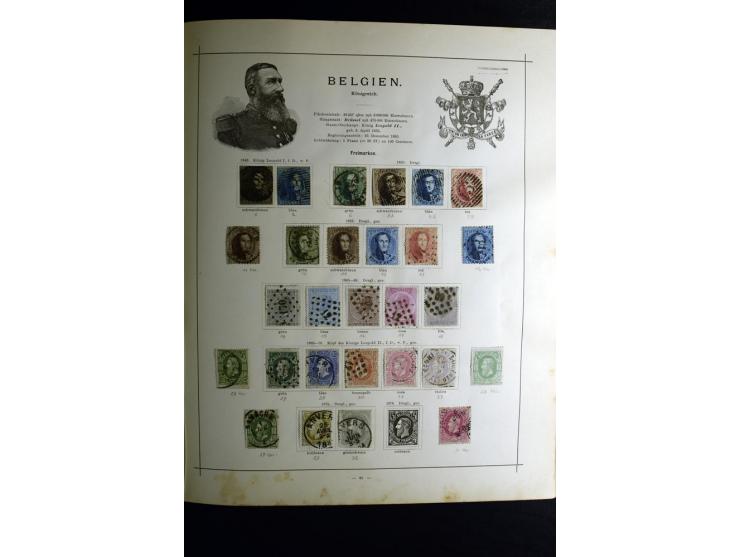 1840/90, ungebrauchte und gestempelte reichhaltige Sammlung mit vielen guten Werten und Sätzen, besonders bei Europa, aber au