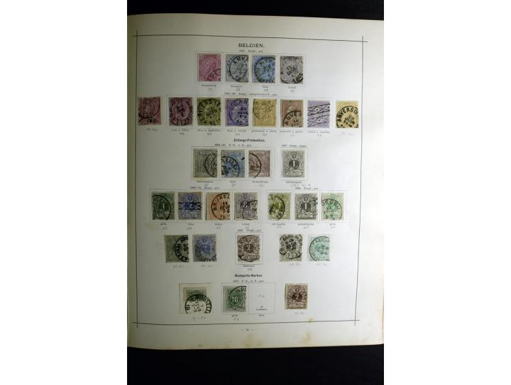 1840/90, ungebrauchte und gestempelte reichhaltige Sammlung mit vielen guten Werten und Sätzen, besonders bei Europa, aber au