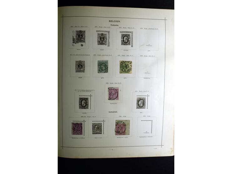 1840/90, ungebrauchte und gestempelte reichhaltige Sammlung mit vielen guten Werten und Sätzen, besonders bei Europa, aber au