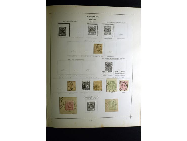 1840/90, ungebrauchte und gestempelte reichhaltige Sammlung mit vielen guten Werten und Sätzen, besonders bei Europa, aber au