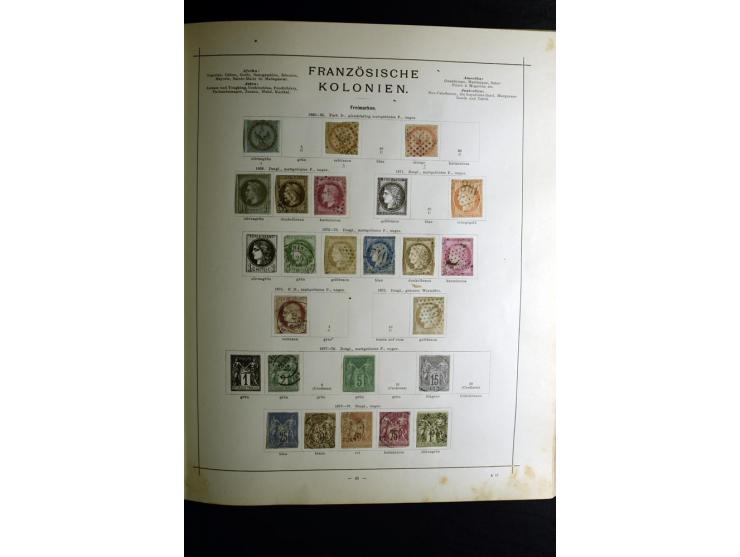 1840/90, ungebrauchte und gestempelte reichhaltige Sammlung mit vielen guten Werten und Sätzen, besonders bei Europa, aber au