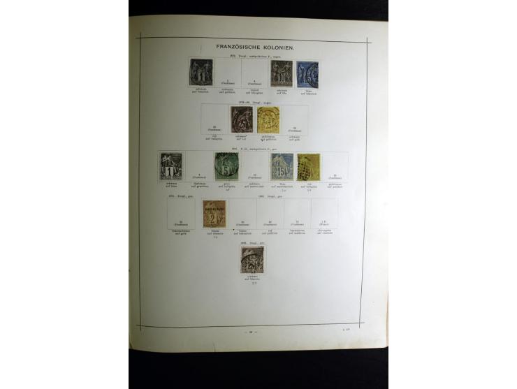 1840/90, ungebrauchte und gestempelte reichhaltige Sammlung mit vielen guten Werten und Sätzen, besonders bei Europa, aber au