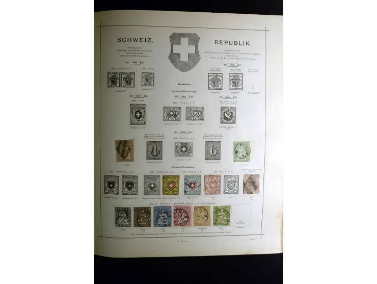 1840/90, ungebrauchte und gestempelte reichhaltige Sammlung mit vielen guten Werten und Sätzen, besonders bei Europa, aber au