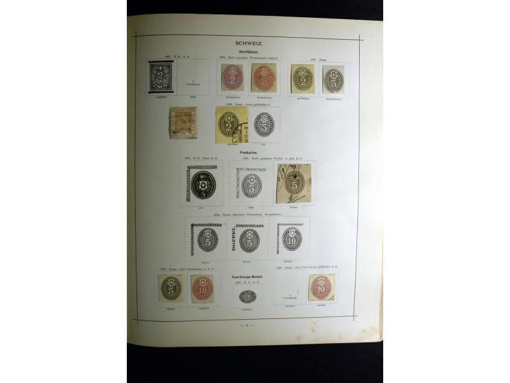 1840/90, ungebrauchte und gestempelte reichhaltige Sammlung mit vielen guten Werten und Sätzen, besonders bei Europa, aber au