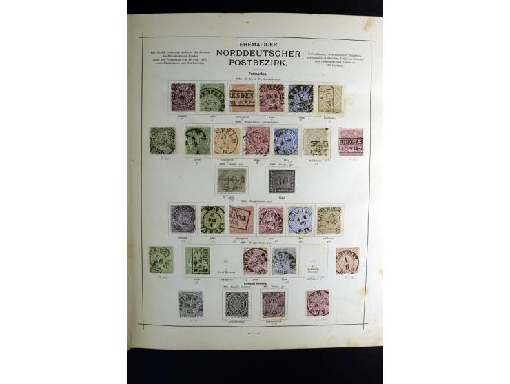 1840/90, ungebrauchte und gestempelte reichhaltige Sammlung mit vielen guten Werten und Sätzen, besonders bei Europa, aber au