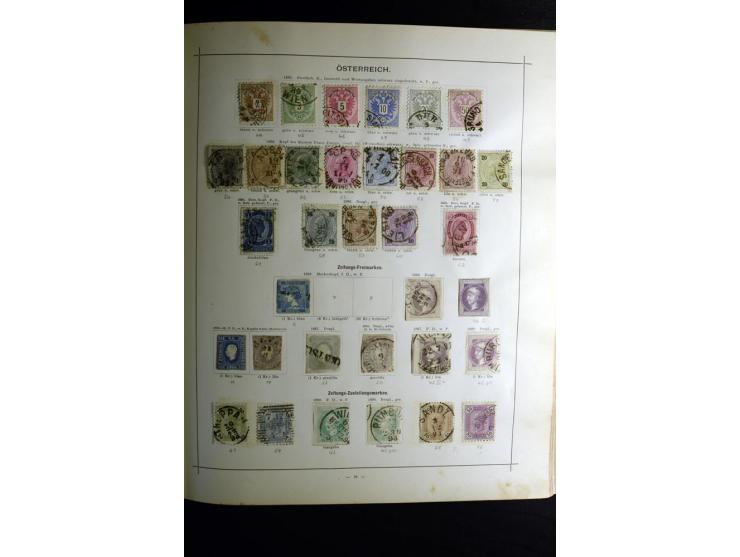 1840/90, ungebrauchte und gestempelte reichhaltige Sammlung mit vielen guten Werten und Sätzen, besonders bei Europa, aber au