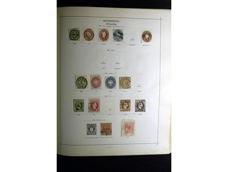 1840/90, ungebrauchte und gestempelte reichhaltige Sammlung mit vielen guten Werten und Sätzen, besonders bei Europa, aber au
