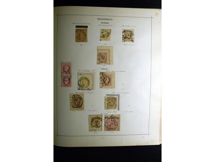 1840/90, ungebrauchte und gestempelte reichhaltige Sammlung mit vielen guten Werten und Sätzen, besonders bei Europa, aber au