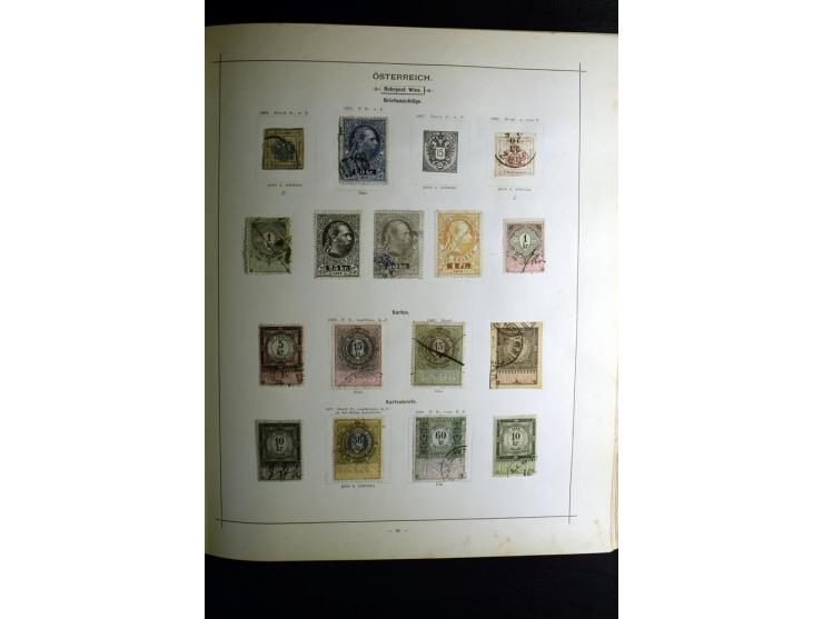 1840/90, ungebrauchte und gestempelte reichhaltige Sammlung mit vielen guten Werten und Sätzen, besonders bei Europa, aber au