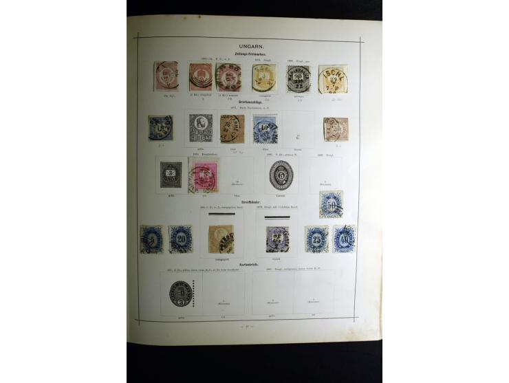 1840/90, ungebrauchte und gestempelte reichhaltige Sammlung mit vielen guten Werten und Sätzen, besonders bei Europa, aber au