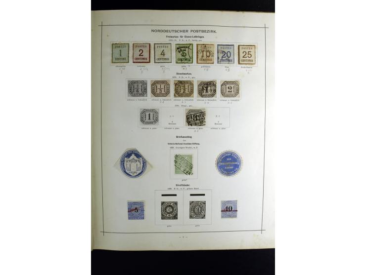 1840/90, ungebrauchte und gestempelte reichhaltige Sammlung mit vielen guten Werten und Sätzen, besonders bei Europa, aber au