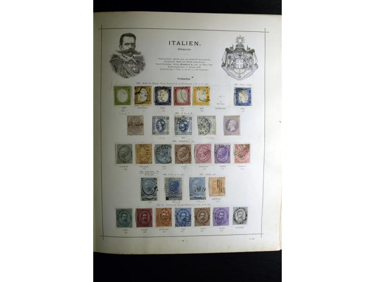1840/90, ungebrauchte und gestempelte reichhaltige Sammlung mit vielen guten Werten und Sätzen, besonders bei Europa, aber au