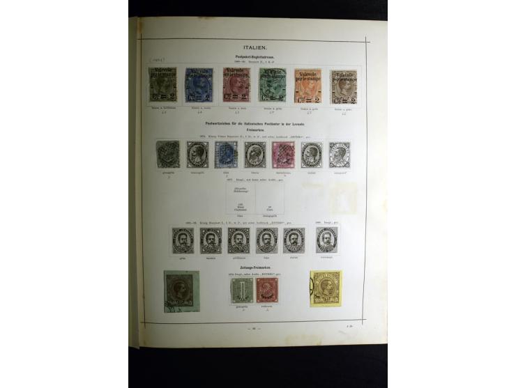 1840/90, ungebrauchte und gestempelte reichhaltige Sammlung mit vielen guten Werten und Sätzen, besonders bei Europa, aber au