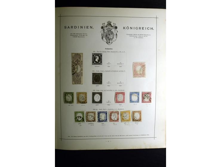 1840/90, ungebrauchte und gestempelte reichhaltige Sammlung mit vielen guten Werten und Sätzen, besonders bei Europa, aber au